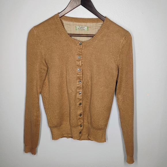 Tommy Bahama Cardigan Womens Small Tan Business Casual Office Career Neutral - Picture 1 of 11
